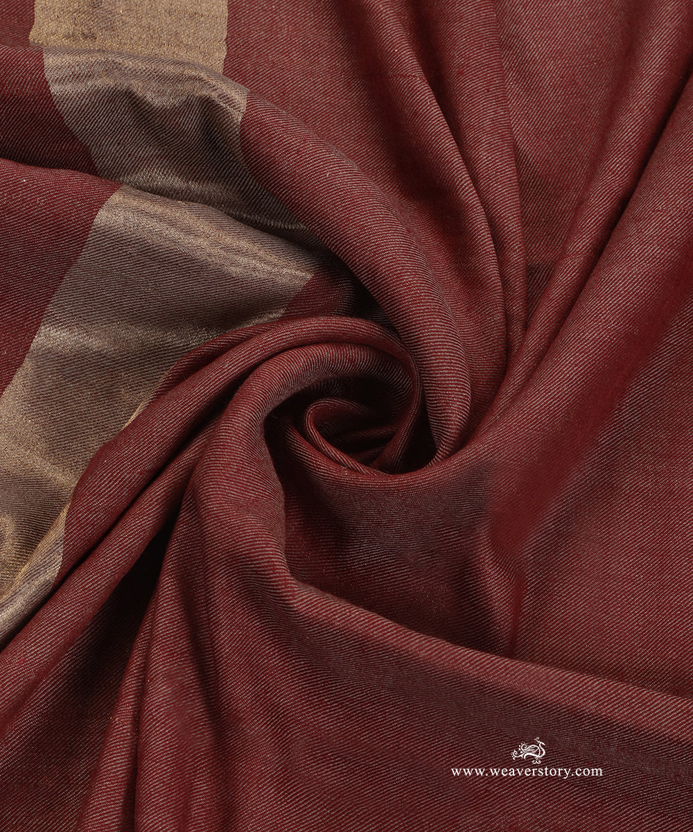 Brown_And_Golden_Pure_Pashmina_Shawl_With_Double_Shade_Zari_WeaverStory_06