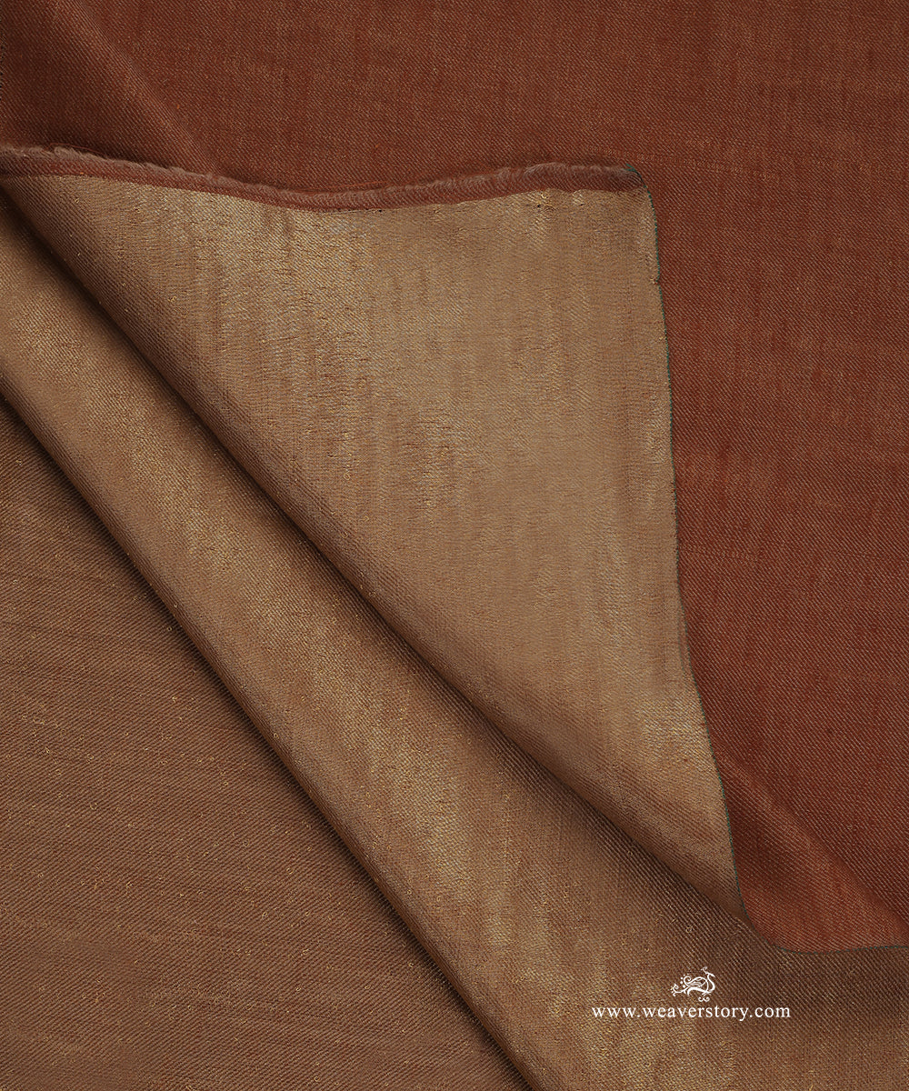 Brown_Zari_Handwoven_Double_Shade_Pure_Pashmina_Stole_WeaverStory_05