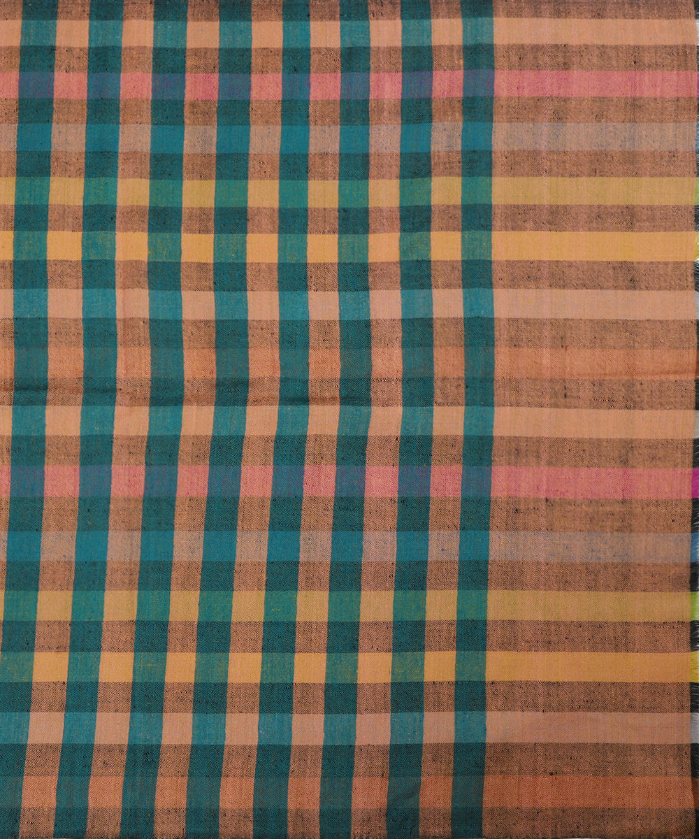 Multicoloured_Hanwoven_Pure_Pashmina_Checkered_And_Striped_Stole_With_Ikat_Weaving_WeaverStory_03