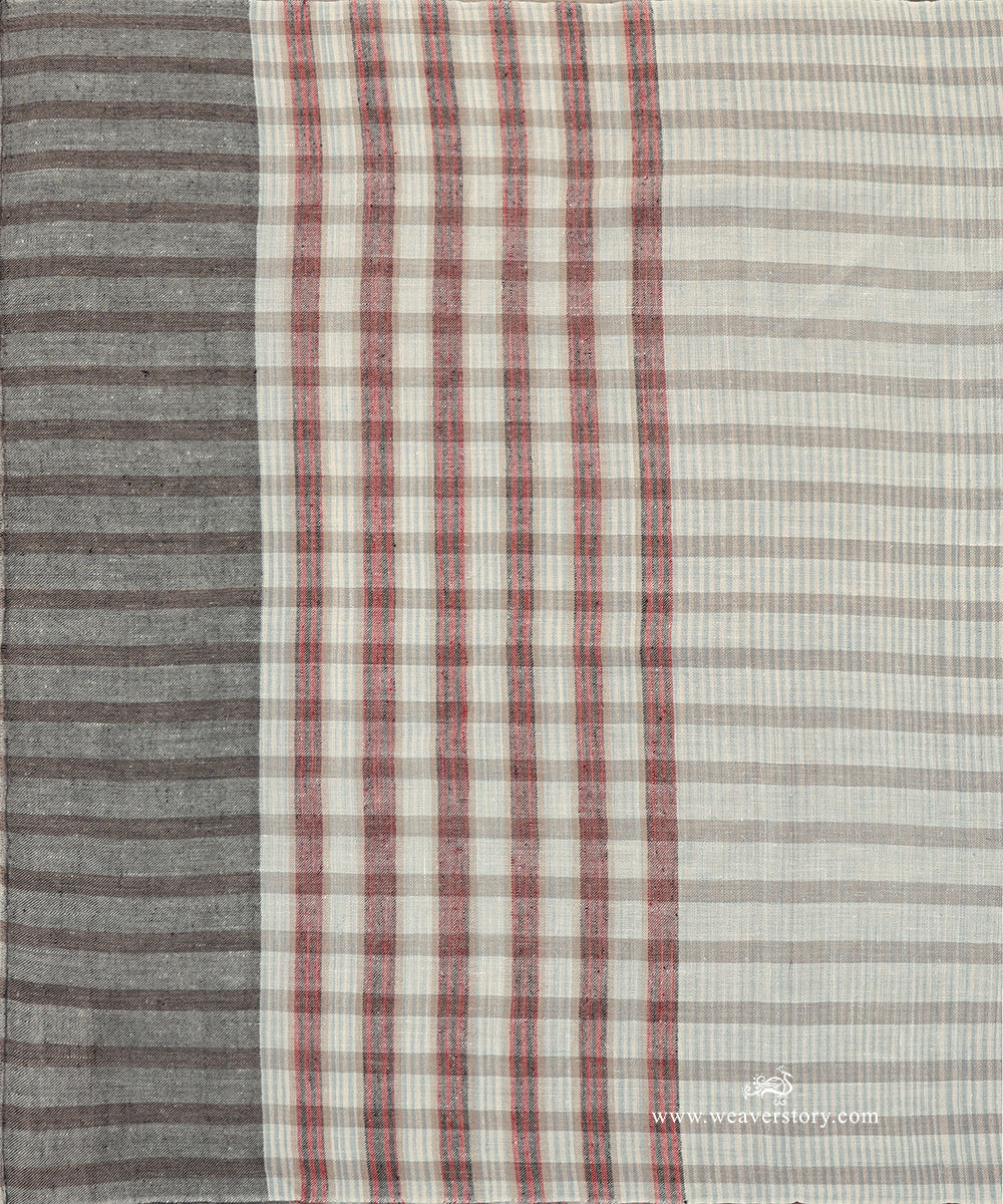 Handwoven_Brown_Unisex_Ikat_Design_Chak_Stripe_Pure_Pashmina_Stole_WeaverStory_02