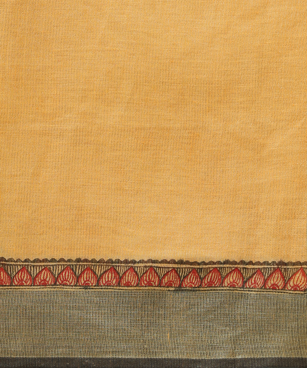 Handloom_Mustard_Chanderi_Handpainted_Madhubani_Saree_With_Hiran_Motifs_WeaverStory_05