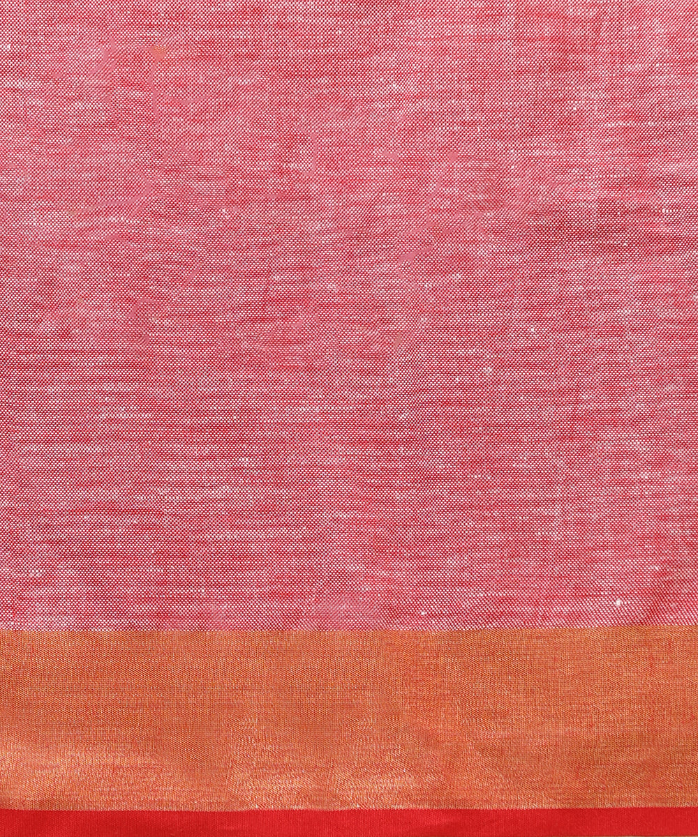 Handloom_Offwhite_Linen_Handpainted_Madhubani_Saree_With_Red_Border_WeaverStory_05