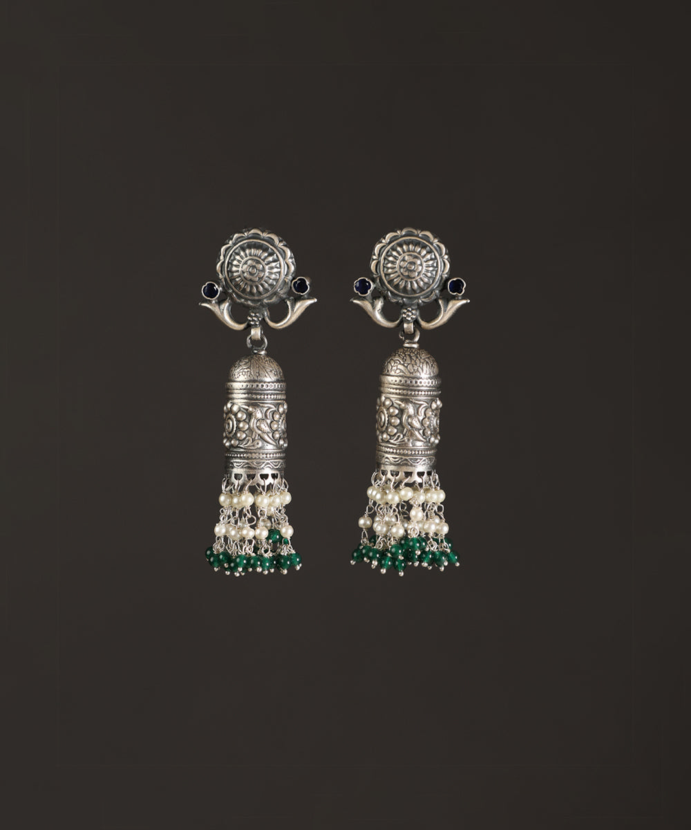 Deepan_Handcrafted_Oxidised_Pure_Silver_Earrings_With_Fresh_Water_Pearls_WeaverStory_02