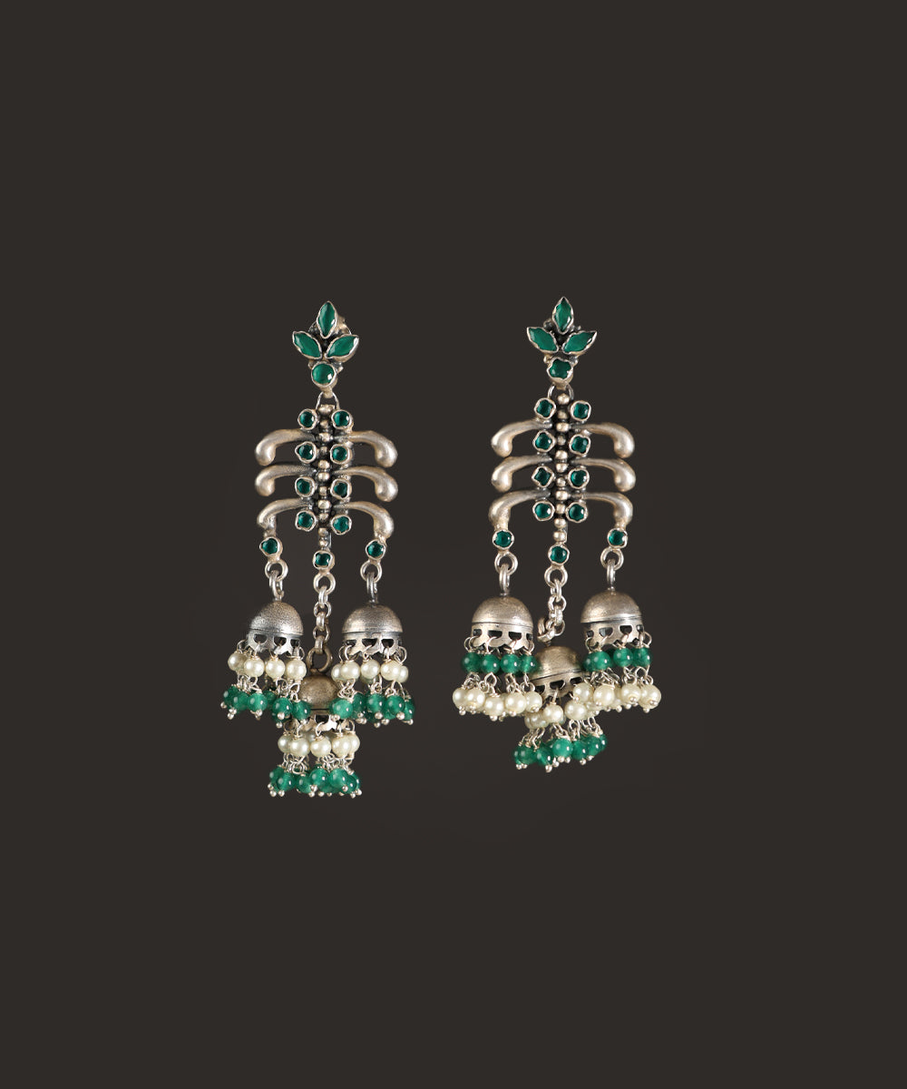 Calista_Handcrafted_Oxidised_Pure_Silver_Earrings_With_Fresh_Water_Pearls_WeaverStory_02