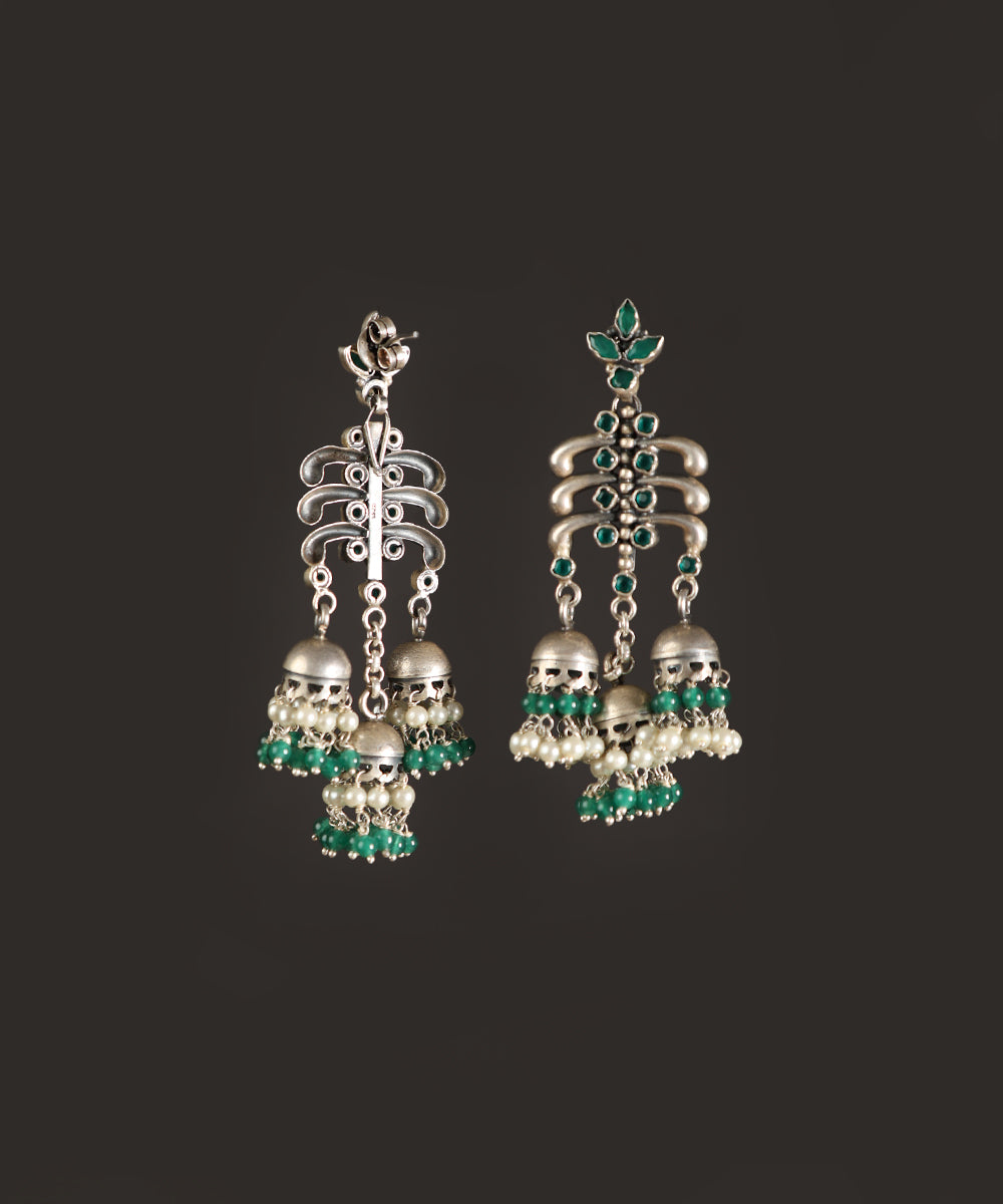 Calista_Handcrafted_Oxidised_Pure_Silver_Earrings_With_Fresh_Water_Pearls_WeaverStory_03