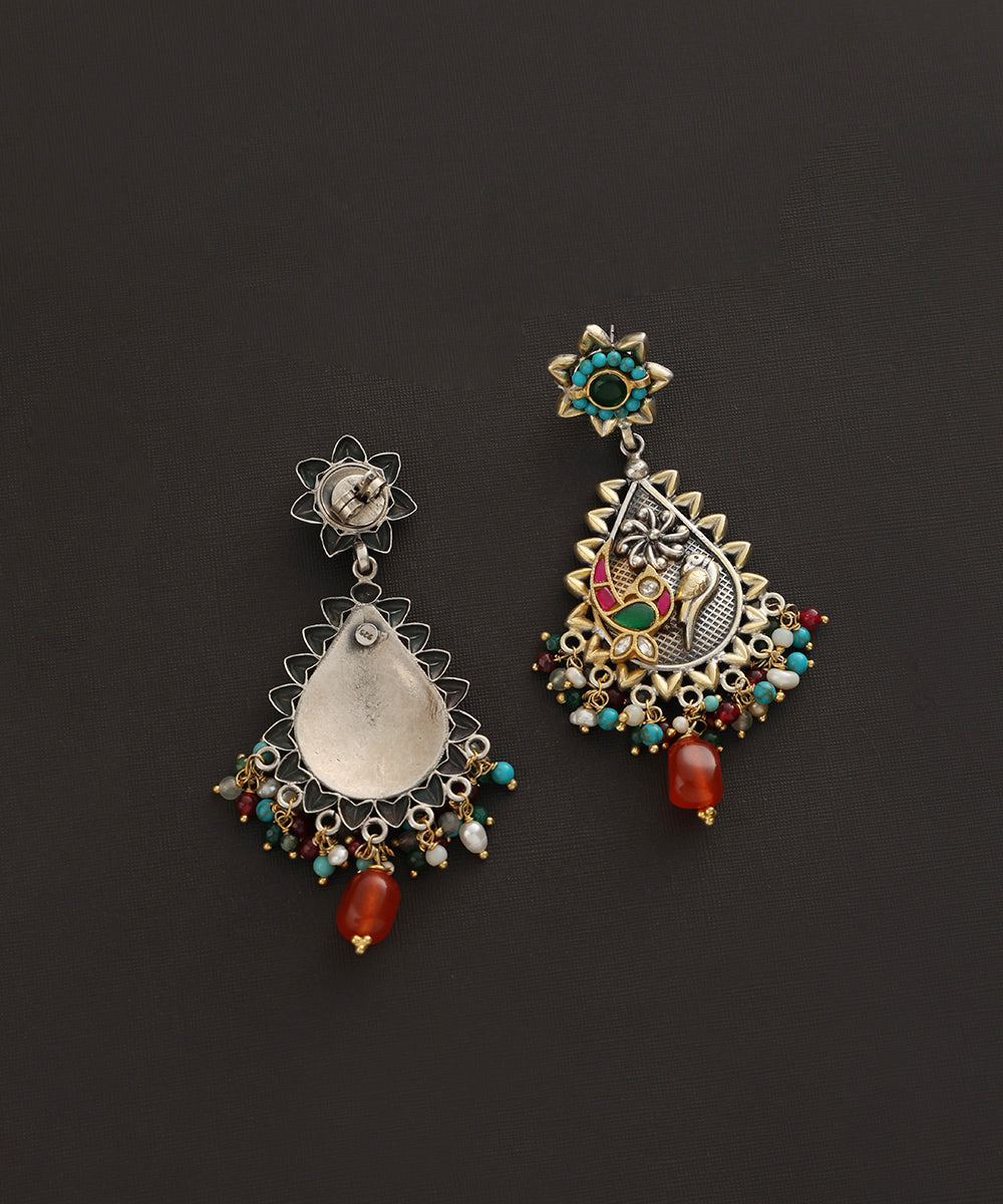 Nabhendu_Handcrafted_Oxidised_Pure_Silver_Kundan_Earrings_WeaverStory_03