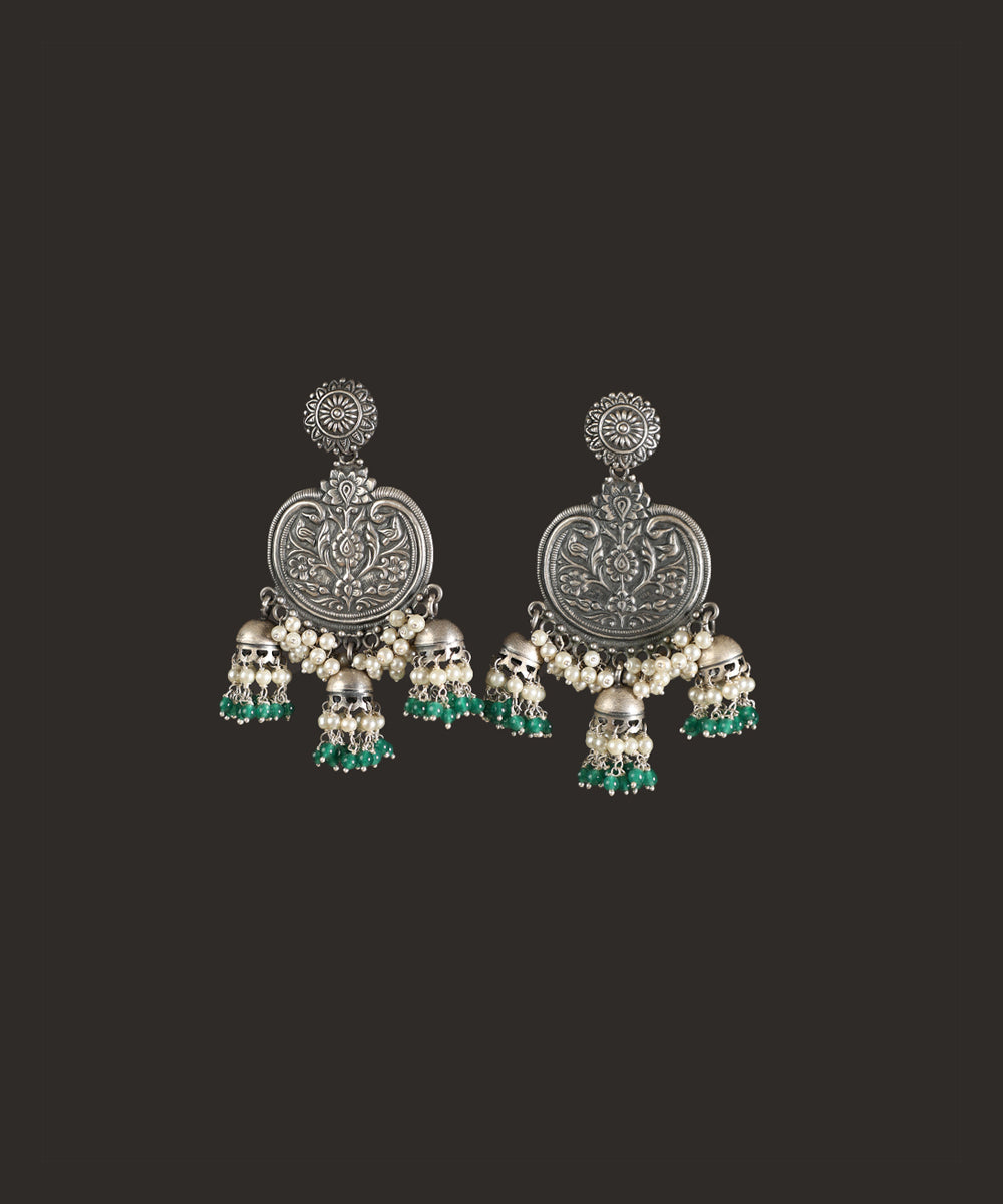 Kaia_Handcrafted_Oxidised_Pure_Silver_Earrings_With_Pearls_WeaverStory_02