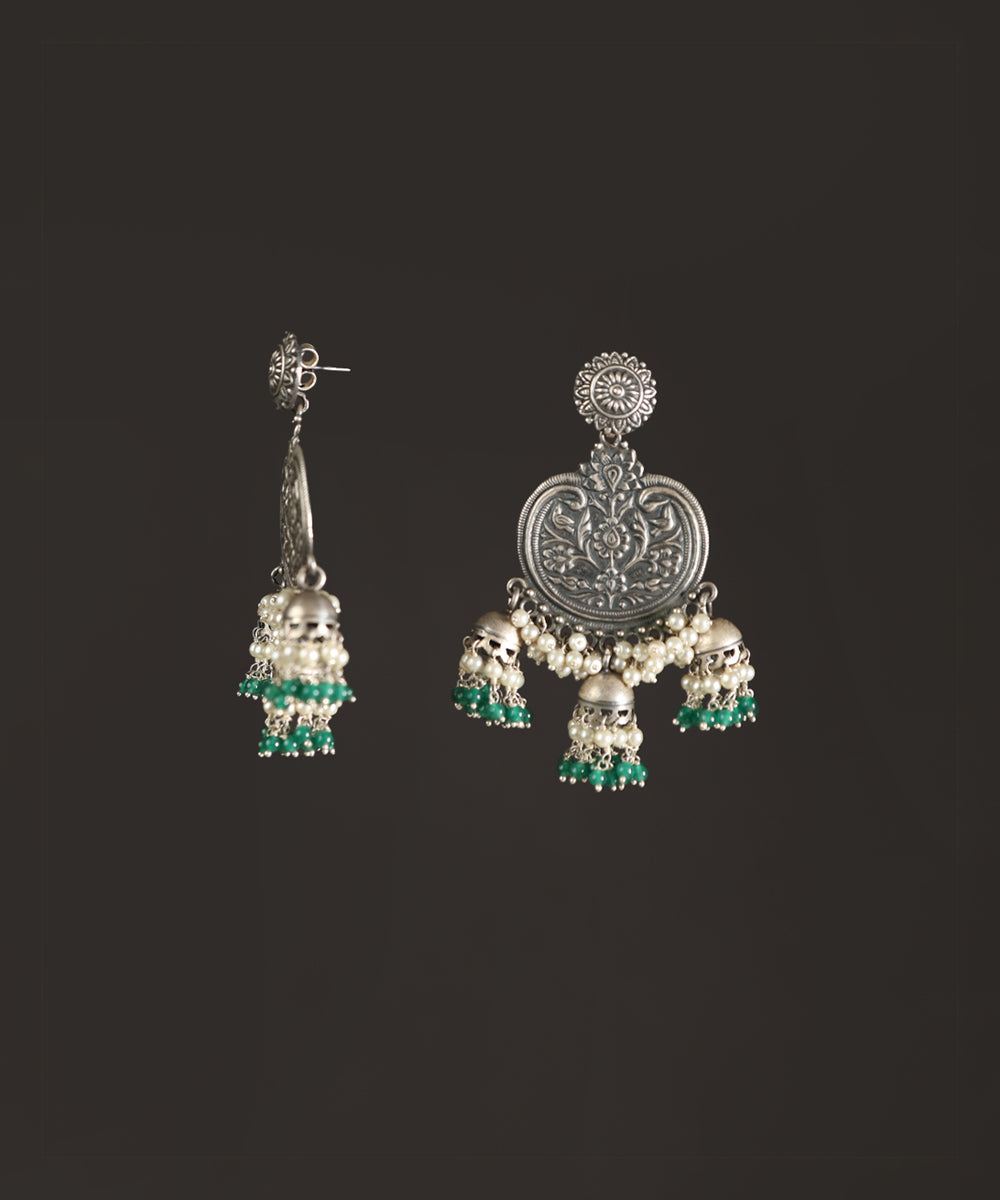 Kaia_Handcrafted_Oxidised_Pure_Silver_Earrings_With_Pearls_WeaverStory_03