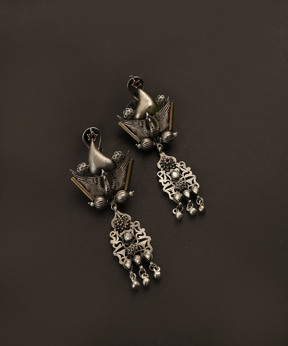 Farhiya Handcrafted Oxidised Pure Silver Earrings Jewellery