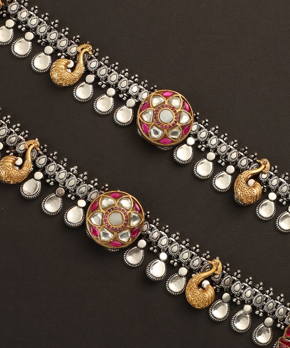 Ezhil_Handcrafted_Oxidised_Pure_Silver_Anklets_With_Peacock_Motifs_WeaverStory_03