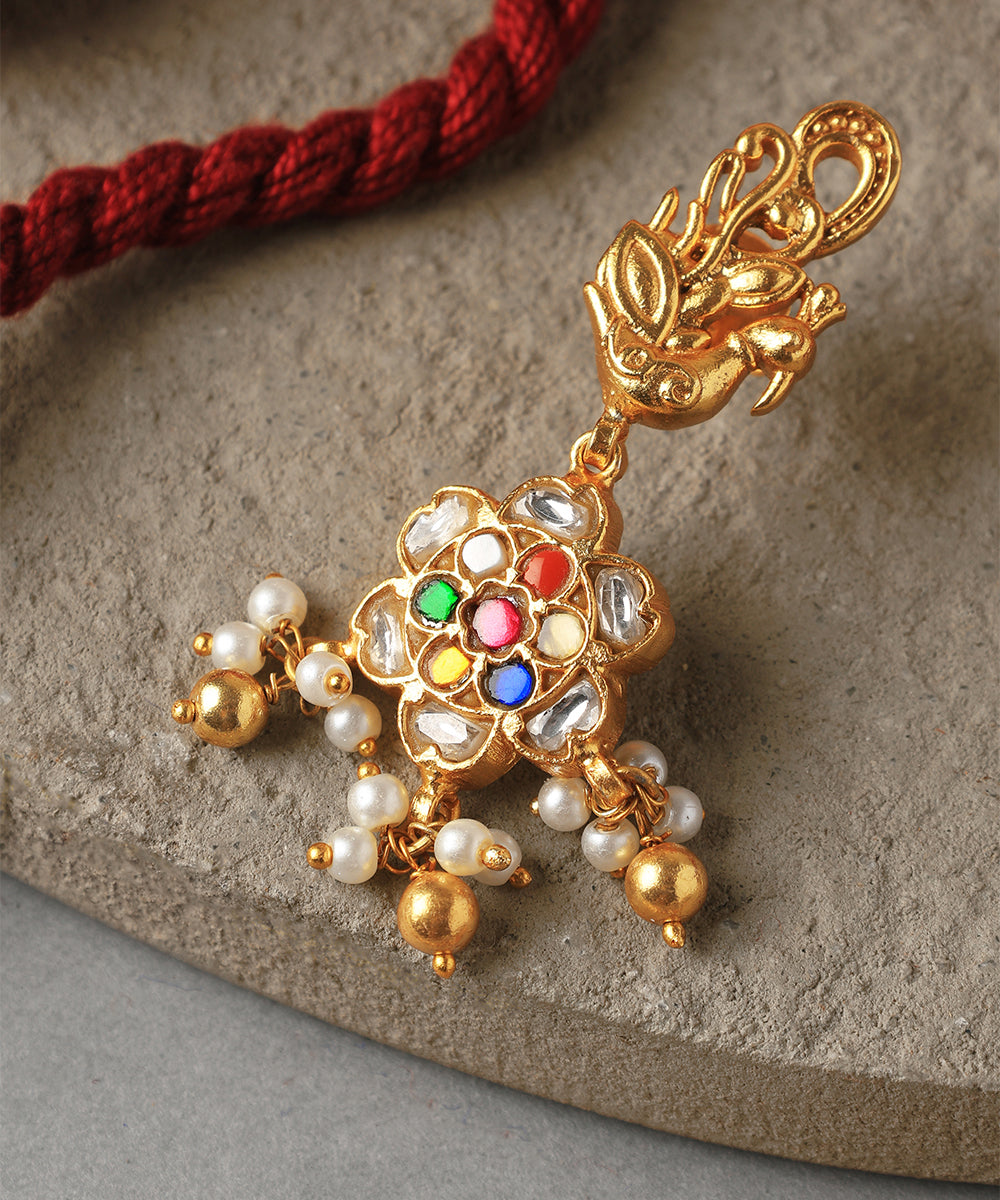 Uma_Handcrafted_Pure_Silver_Golden_Necklace_Sets_With_Kundan_WeaverStory_03