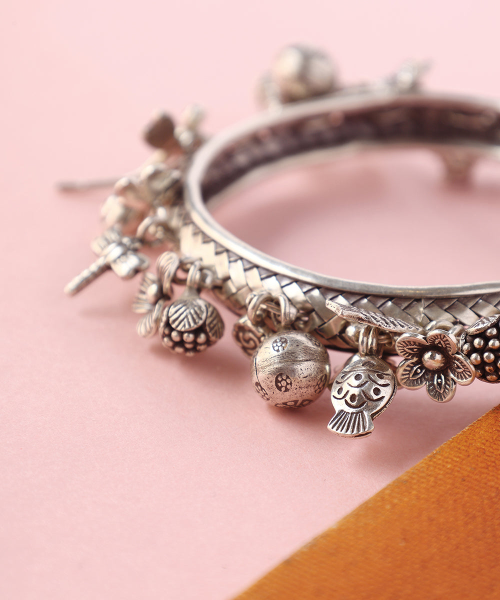 Kyra_Handcrafted_Pure_Silver_Charm_Bangle_WeaverStory_03