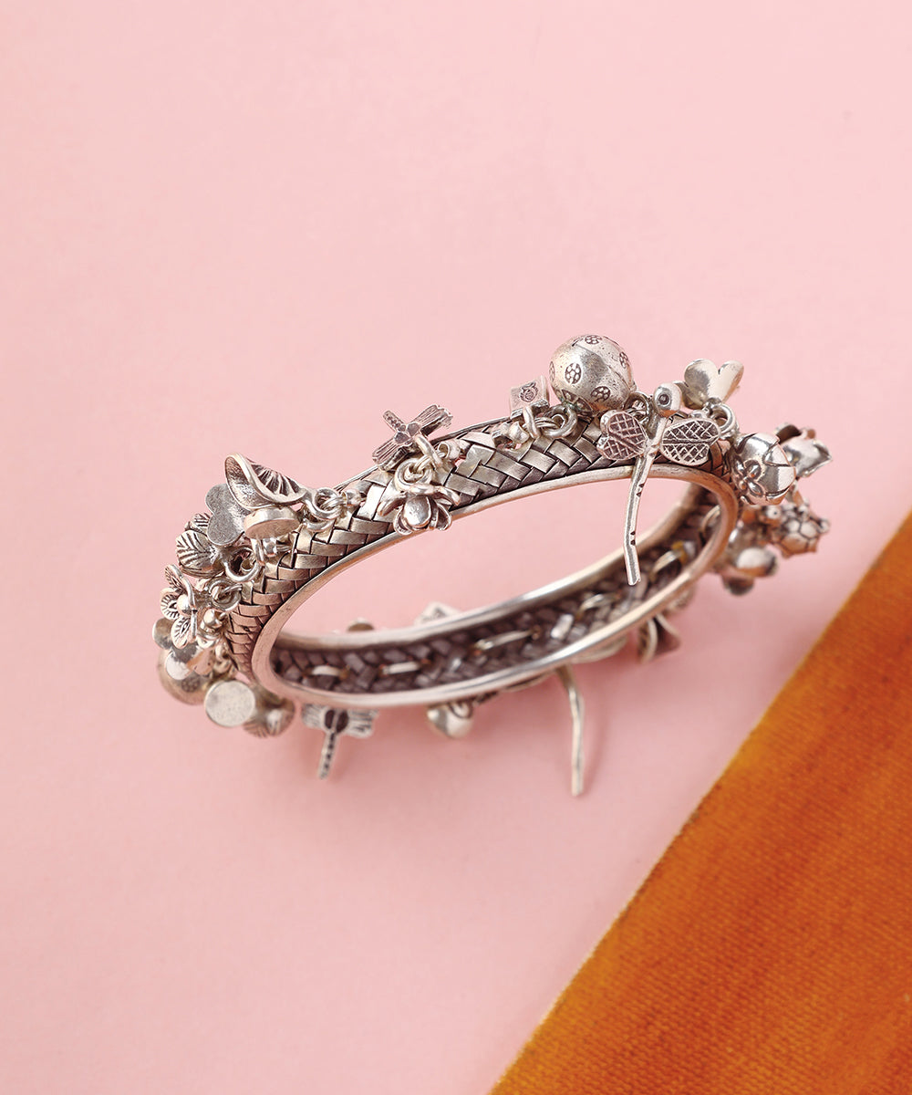 Kyra_Handcrafted_Pure_Silver_Charm_Bangle_WeaverStory_04