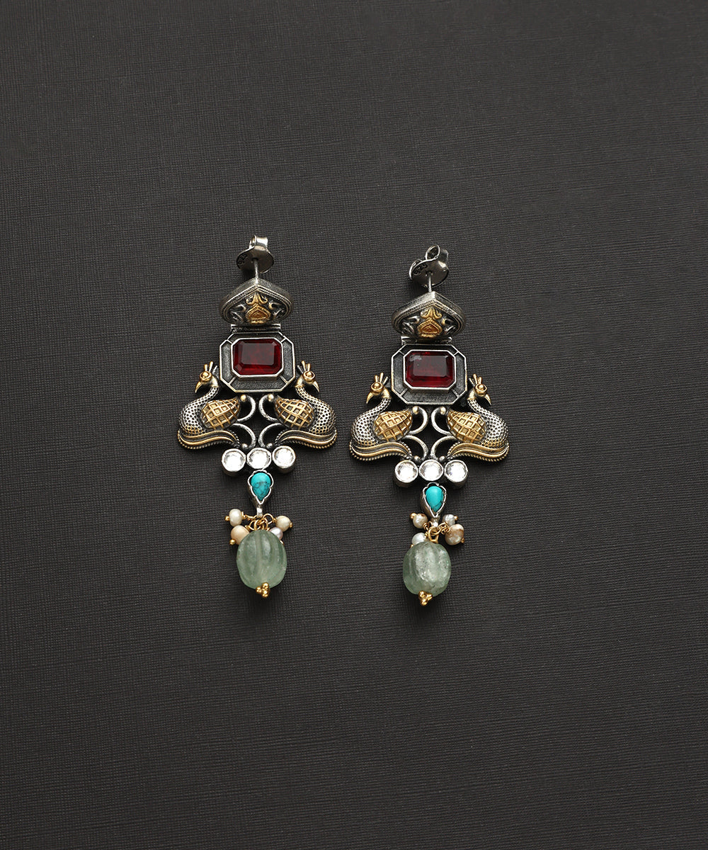 Albie_Handcrafted_Pure_Silver_Kundan_Earrings_With_Kundan_Motif_WeaverStory_02