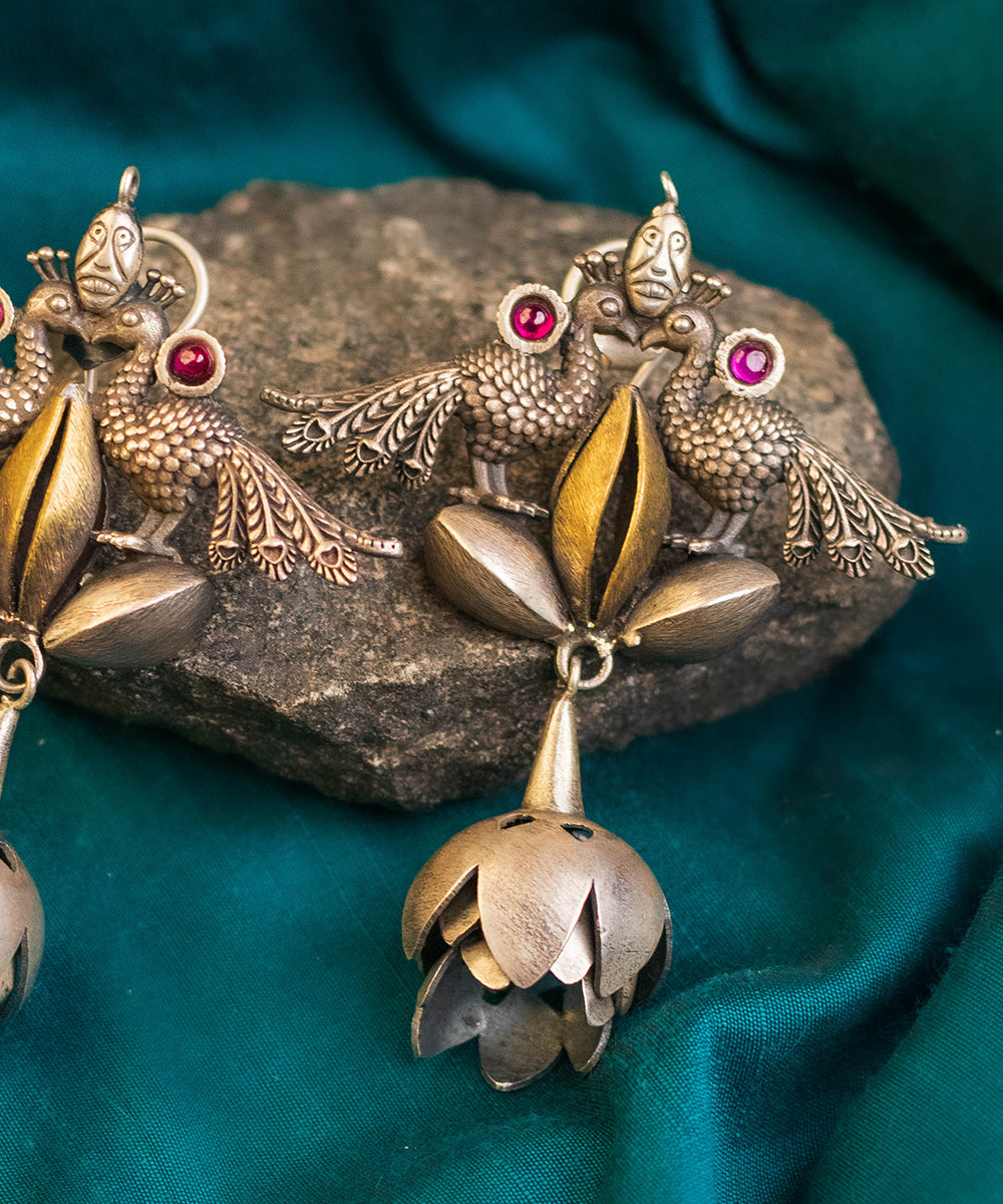 Namya_Handcrafted_Oxidised_Pure_Silver_Earrings_WeaverStory_02