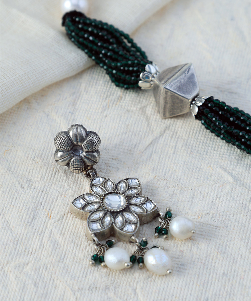 Aarshvi_Handcrafted_Oxidised_Pure_Silver_Navratana_Necklace_Set_WeaverStory_03