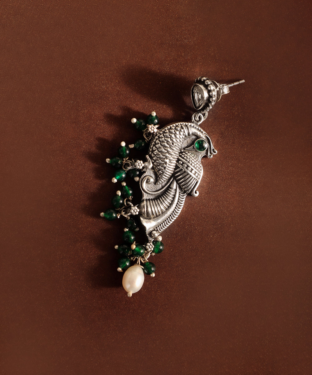Chitrika_Handcrafted_Oxidised_Pure_Silver_Necklace_Set_With_Pearls_WeaverStory_03