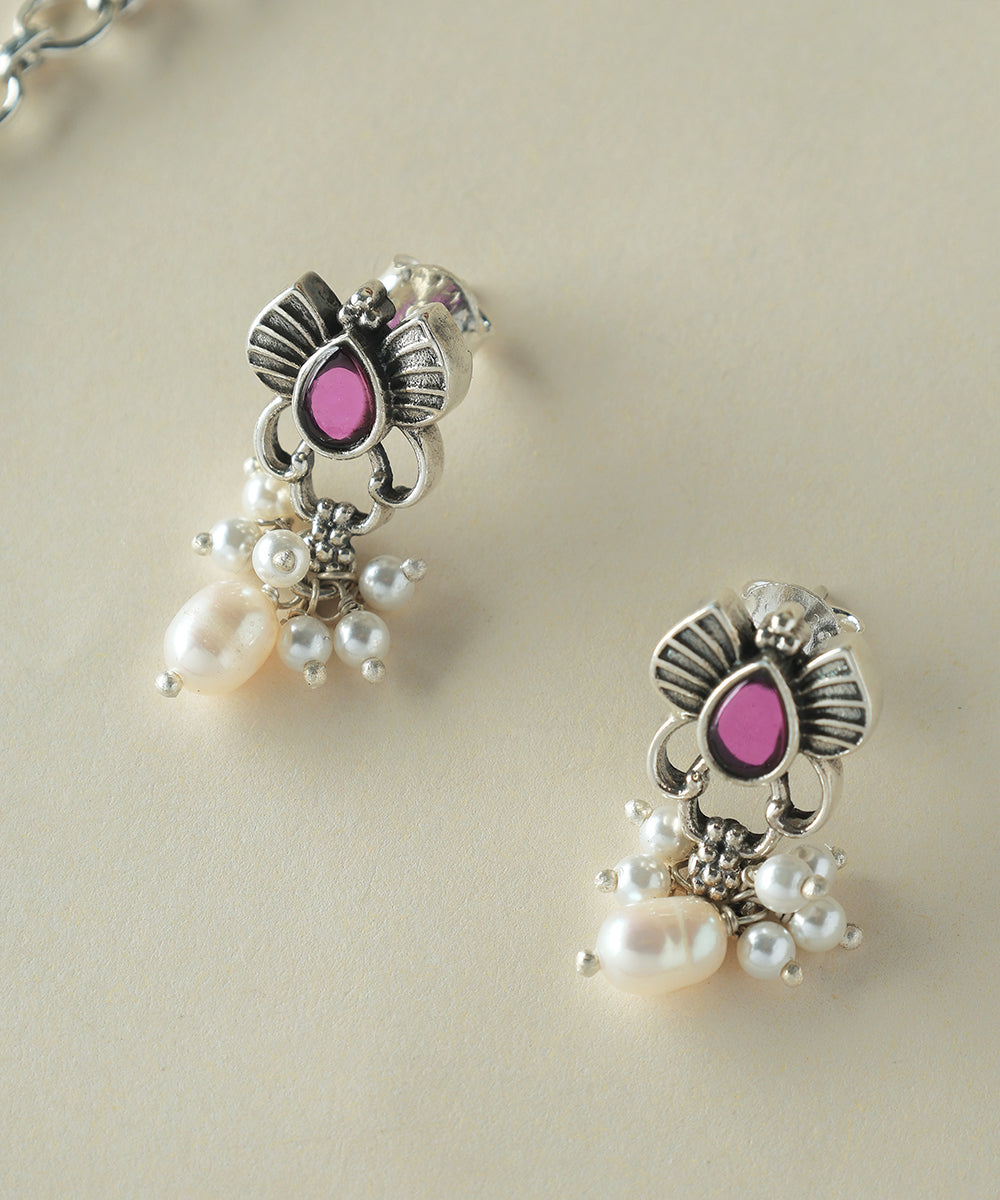 Kshirja_Handcrafted_Oxidised_Pure_Silver_Necklace_Set_With_Pearls_WeaverStory_03