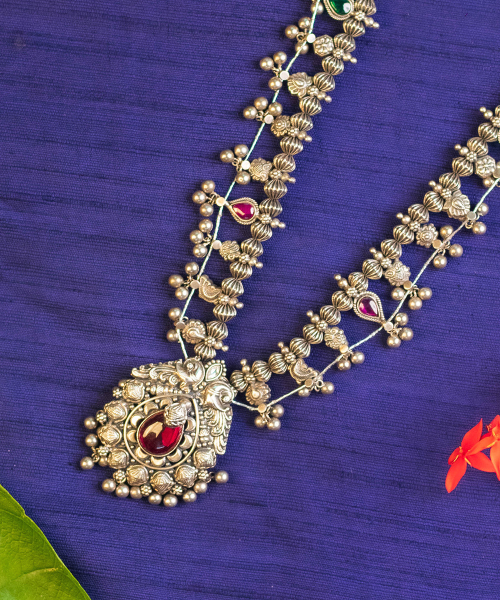 Quabila_Handcrafted_Pure_Silver_Necklace_With_Kempstones_WeaverStory_02