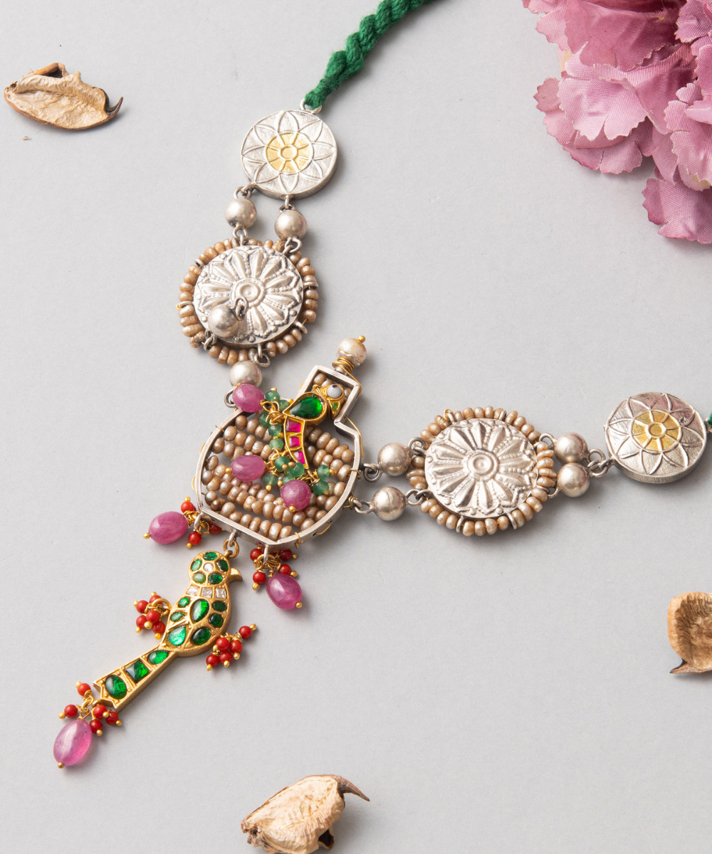 Mariam_Necklace_With_Pearls_And_Stones_Handcrafted_in_Oxidised_Pure_Silver_WeaverStory_02