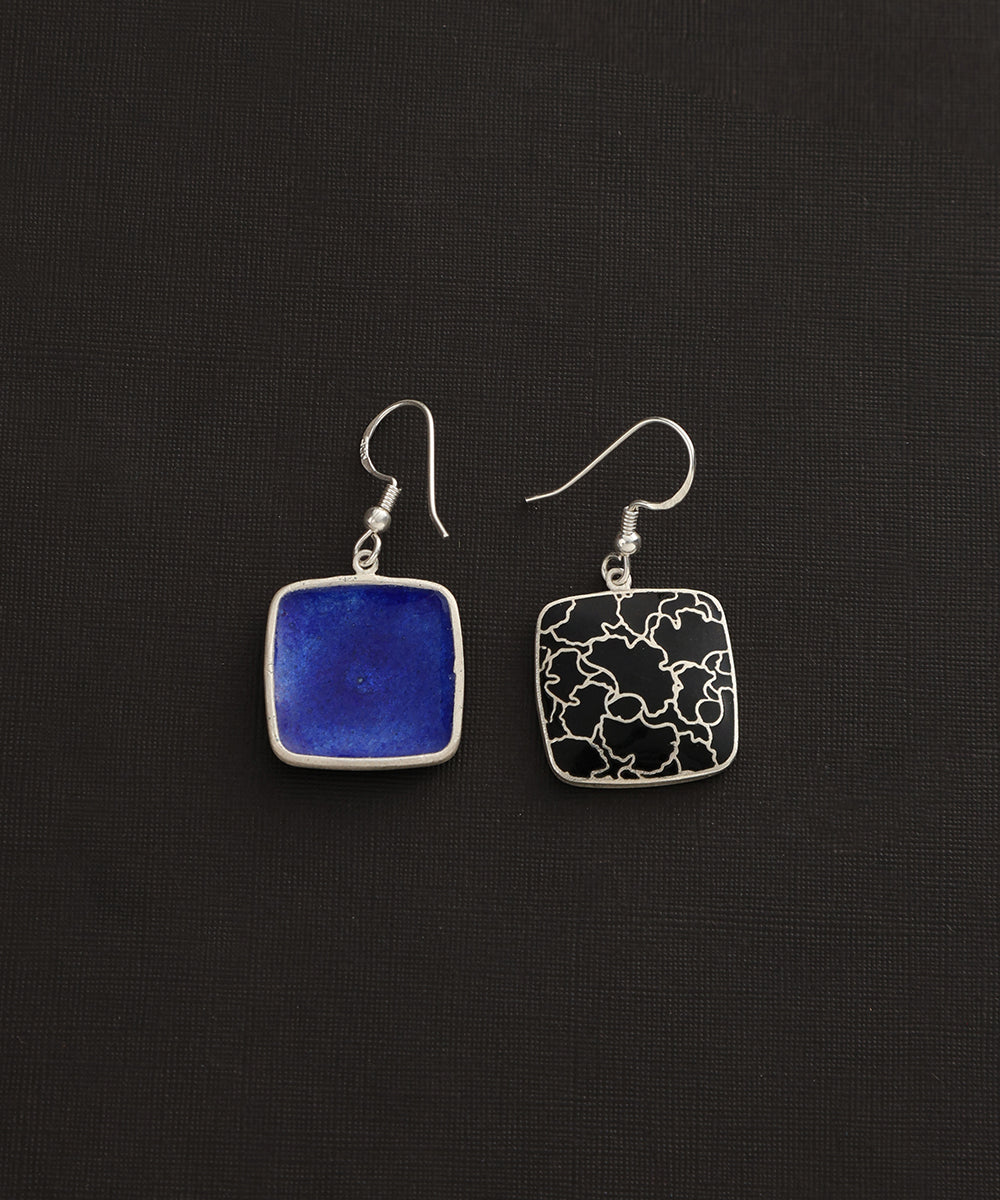 Edhas_Black_Handcrafted_Pure_Silver_Meenakari_Pendant_And_Earrings_Set_WeaverStory_03