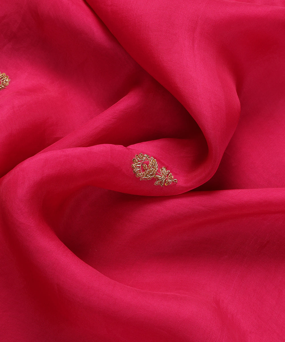 Hot_Pink_Organza_Dupatta_Scallop_Border_And_Booti_WeaverStory_05