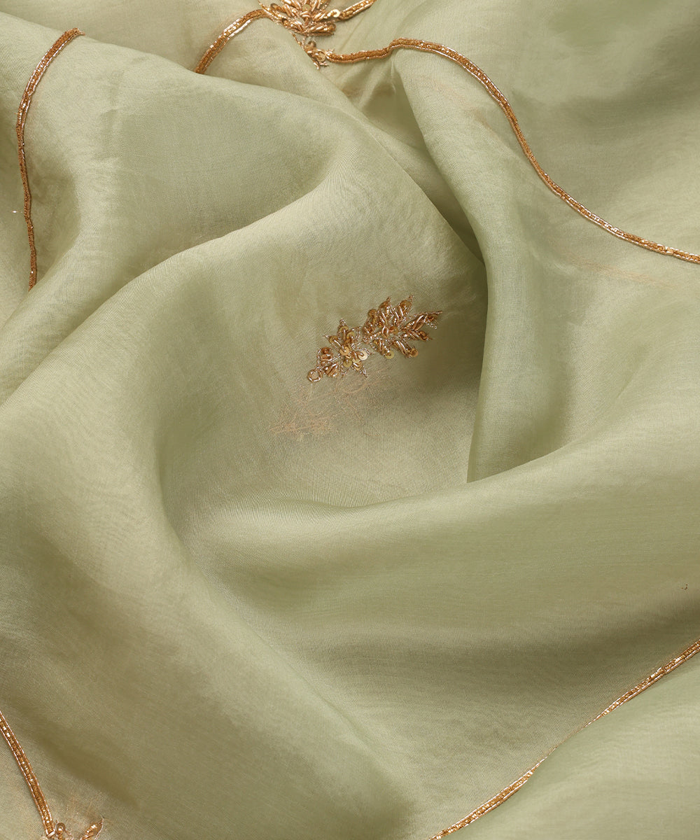 Pista_Green_Handloom_Organza_Dupatta_With_Hand_Embroidery_WeaverStory_05