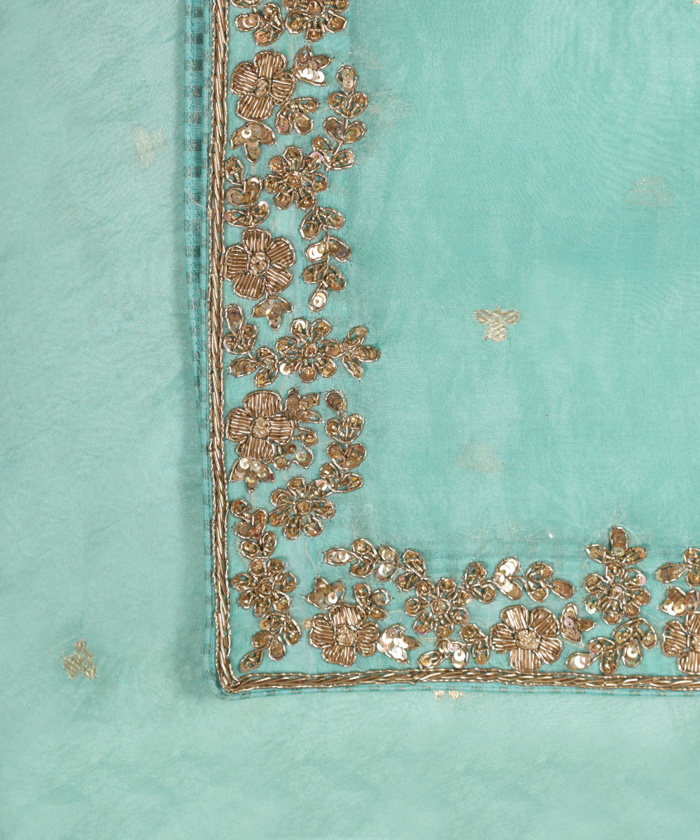 Aqua_Blue_Zardozi_Hand_Embroidered_Organza_Dupatta_With_Booti_WeaverStory_04