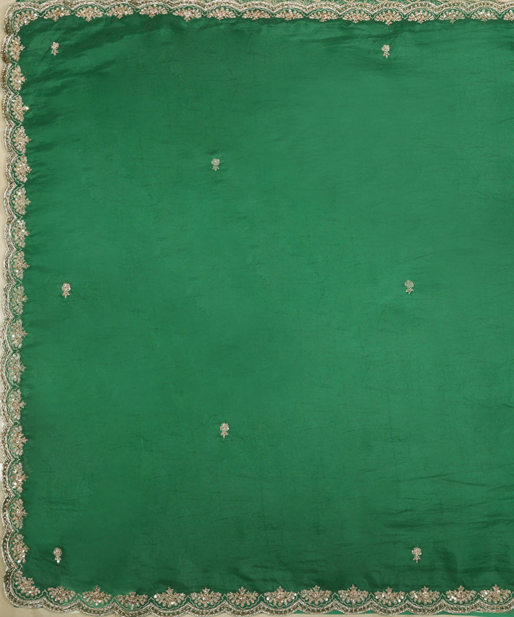 Green_Organza_Handloom_Scalloped_Border_Zardozi_Embroidered_Dupatta_WeaverStory_02