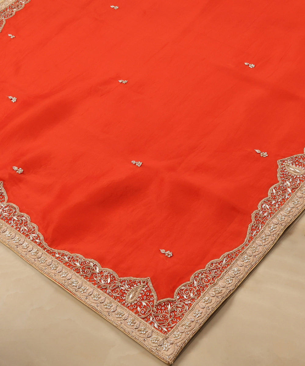 Orange_Red_Handloom_Organza_Dupatta_With_Mughal_Border_And_Hand_Embroidery_WeaverStory_03