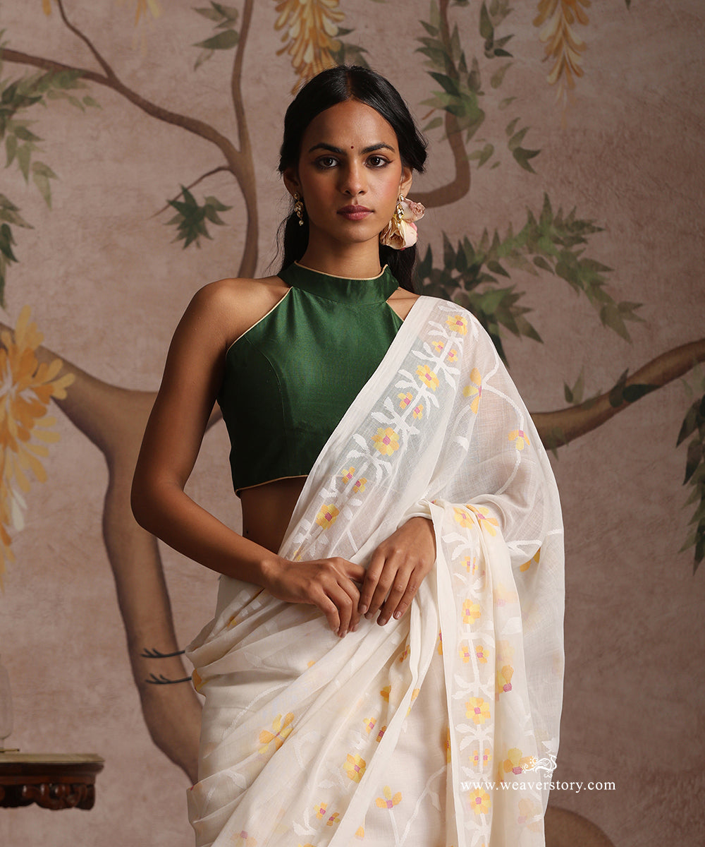 Green_Handloom_Pure_Chanderi_Silk_Halter_Neck_Blouse_WeaverStory_02