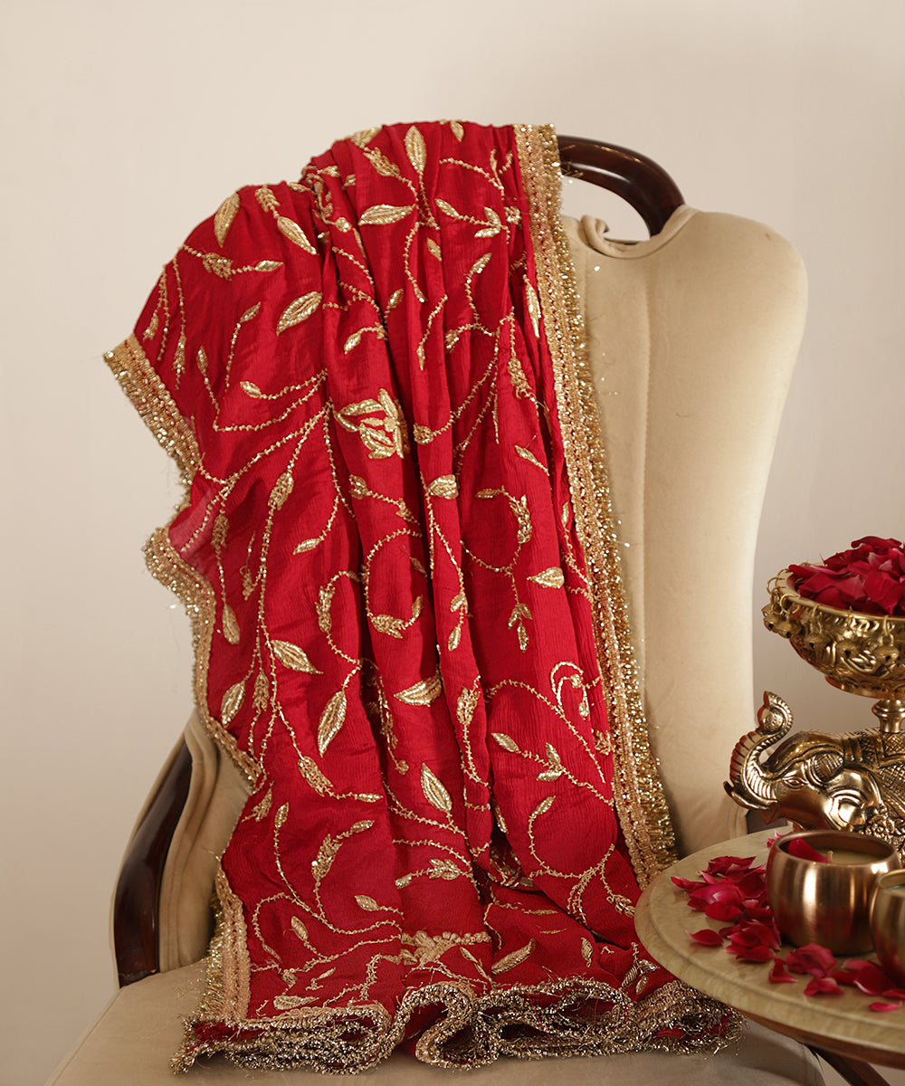 Red_Chiffon_Dupatta_With_Zardozi_Hand_Embroidery_WeaverStory_01
