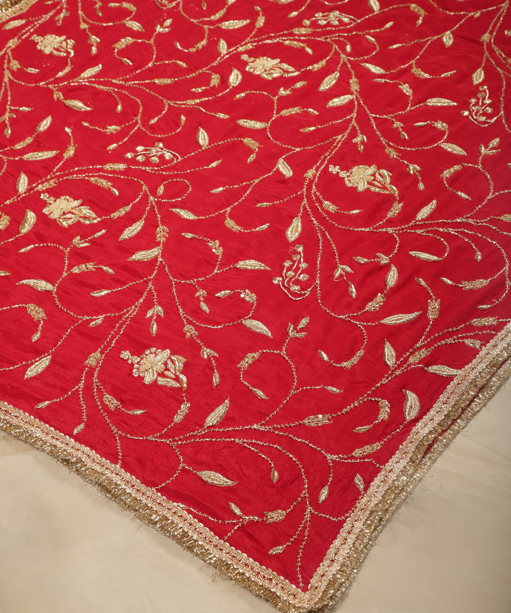 Red_Chiffon_Dupatta_With_Zardozi_Hand_Embroidery_WeaverStory_03