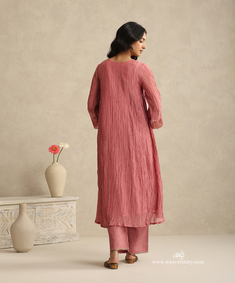 Old_Rose_Handloom_Mul_Chanderi_Suit_Stripe_Tissue_Yoke_With_Embroiderd_Pant_WeaverStory_03
