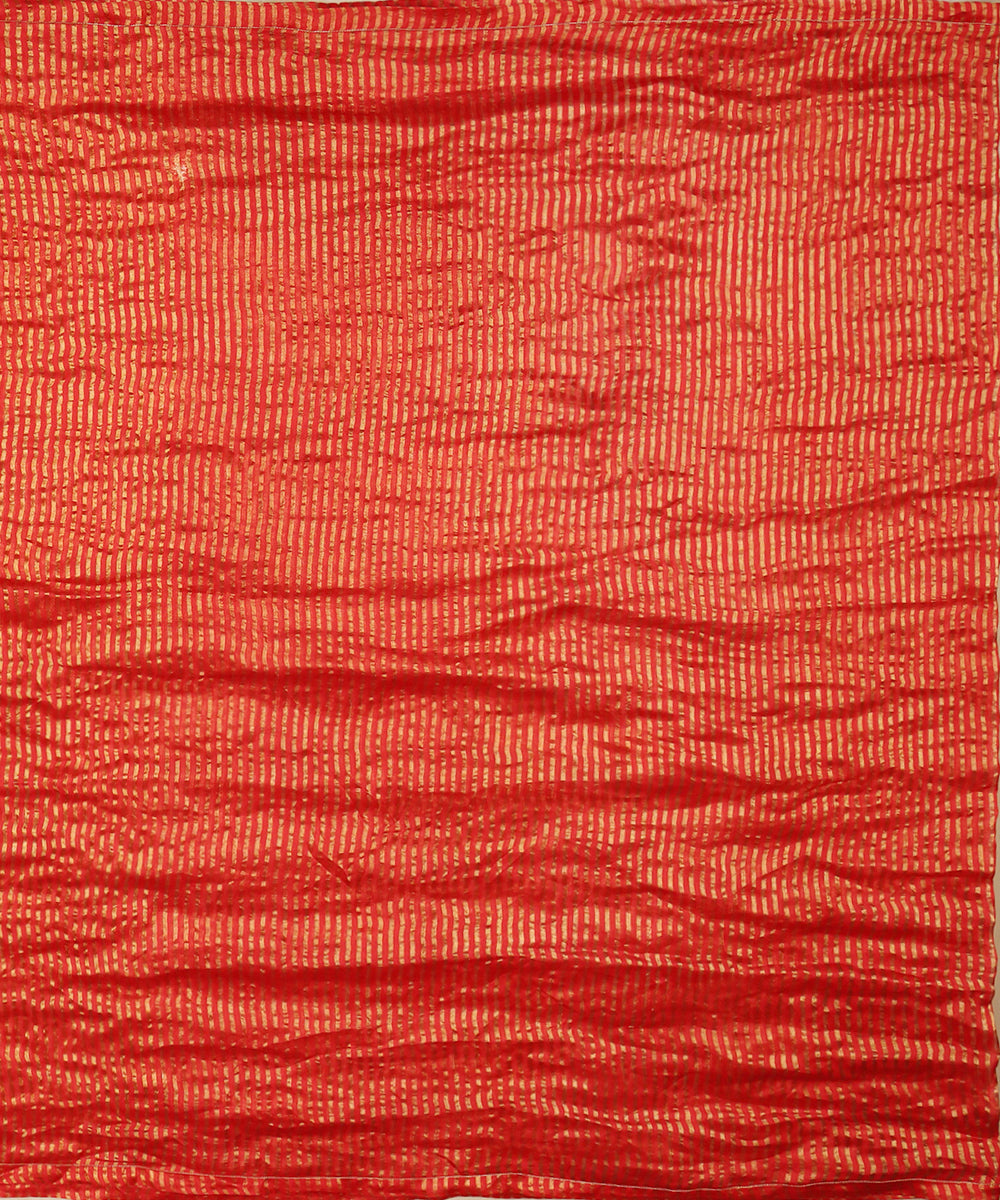 Red Striped Tissue Chanderi Dupatta with Zari Tagai