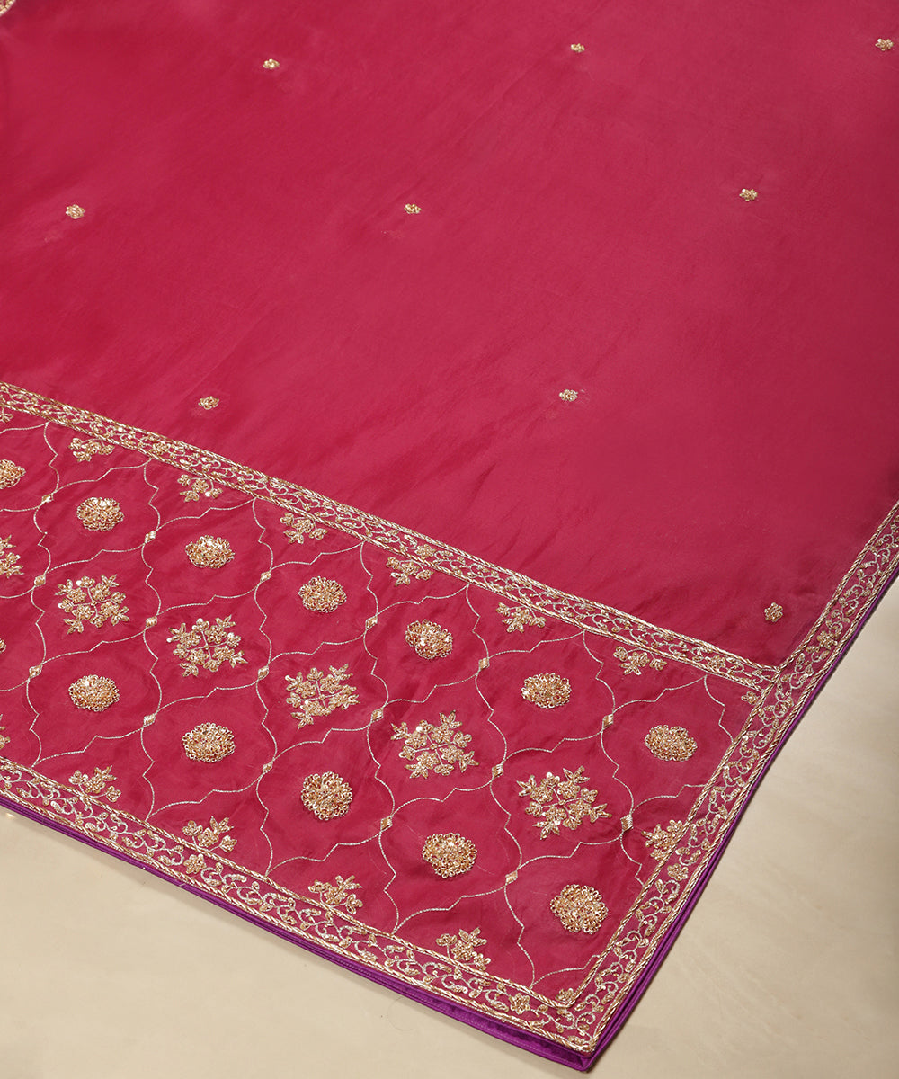 Magenta_Handloom_Organza_Dupatta_With_Zardozi_Hand_Embroidery_WeaverStory_03