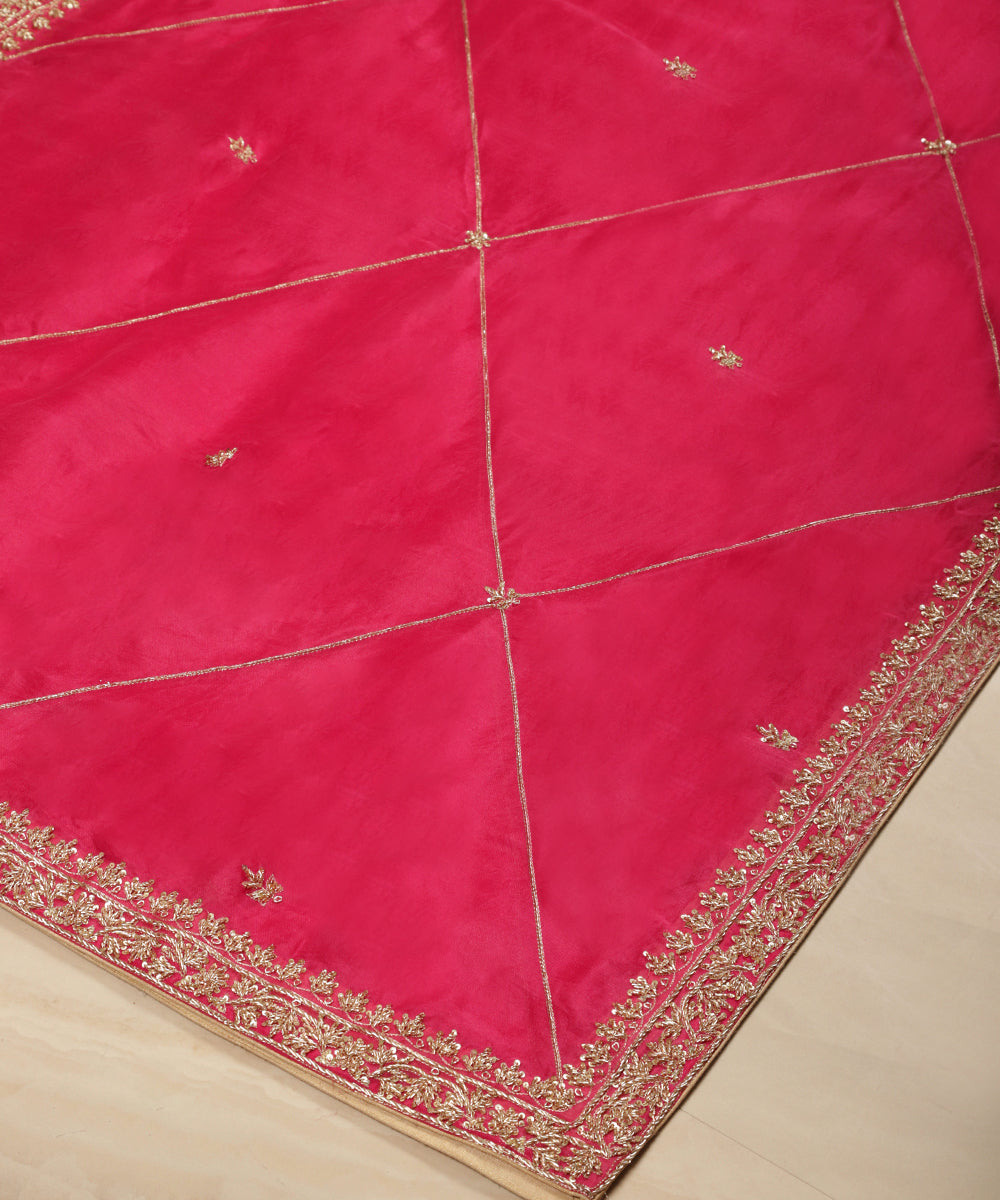 Pink_Handloom_Zardozi_Embroidered_Organza_Dupatta_WeaverStory_03
