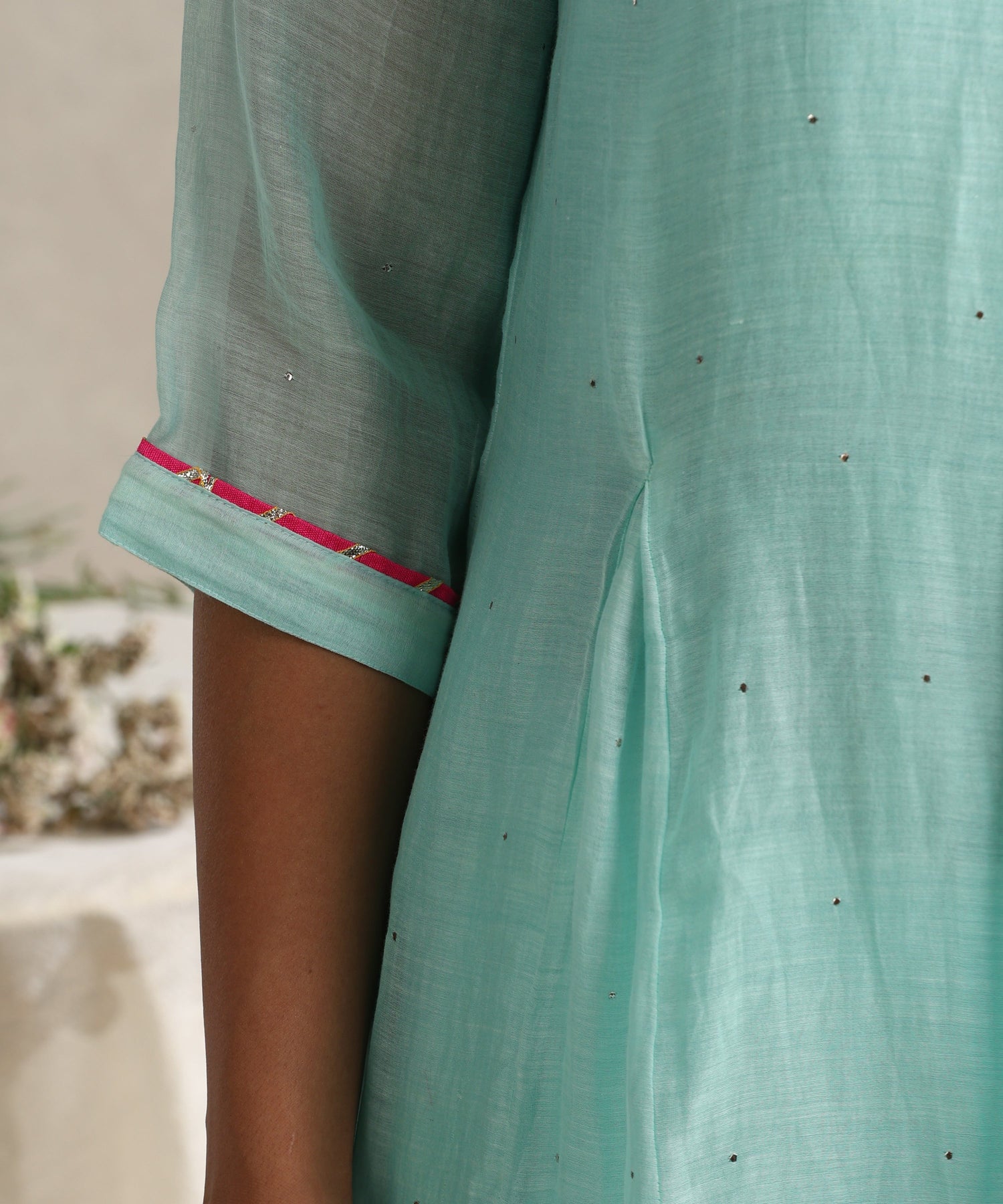 Light_Blue_Chanderi_Mulmul_Kurta_Set_With_Muqaish_Work_And_Cotton_Slip_Lining_WeaverStory_07