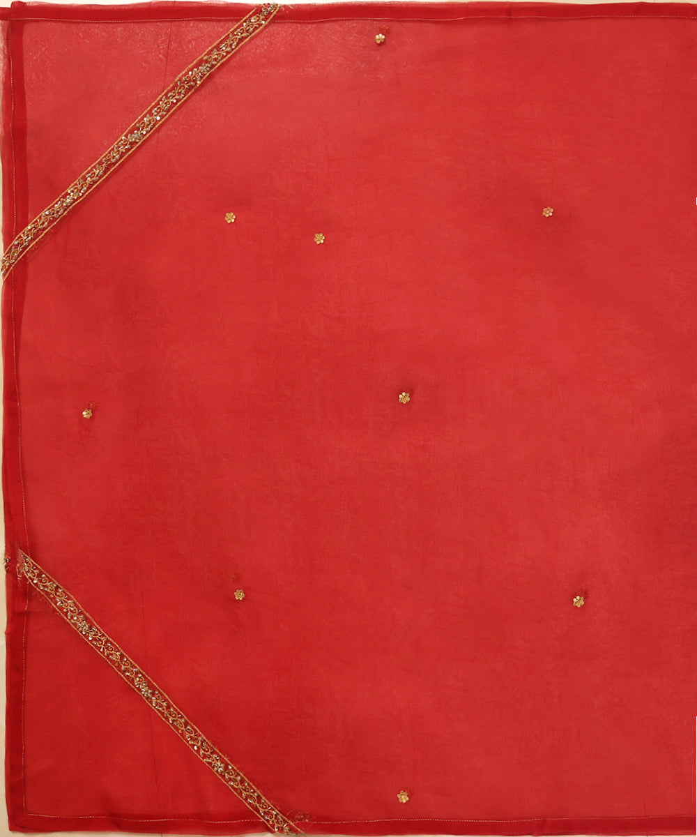Hand_Embroidered_Red_Organza_Dupatta_With_Floral_Motifs_And_Bel_Design_On_Corners_WeaverStory_02