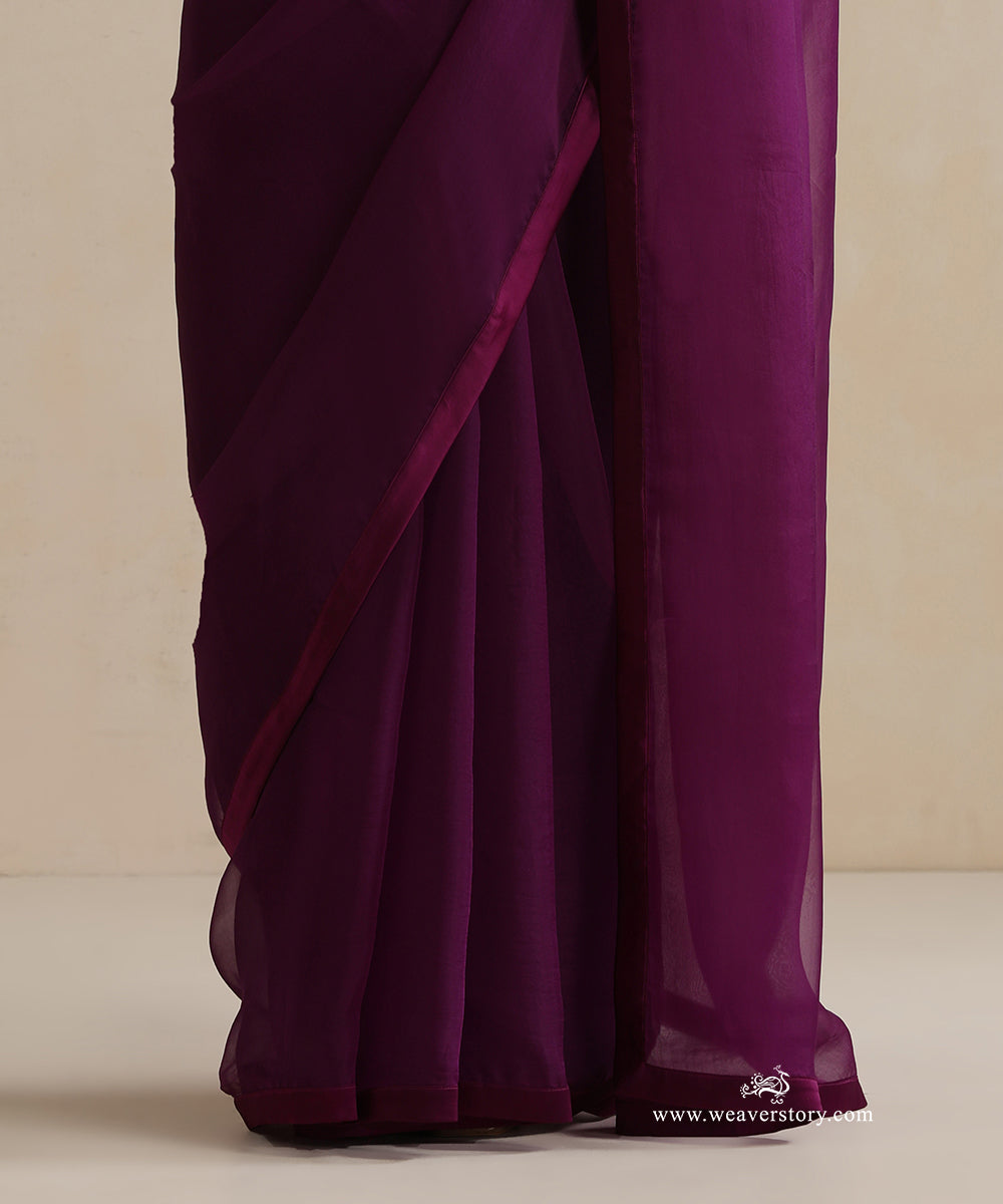 Purple_Pure_Organza_Saree_With_Satin_Finishing_WeaverStory_04