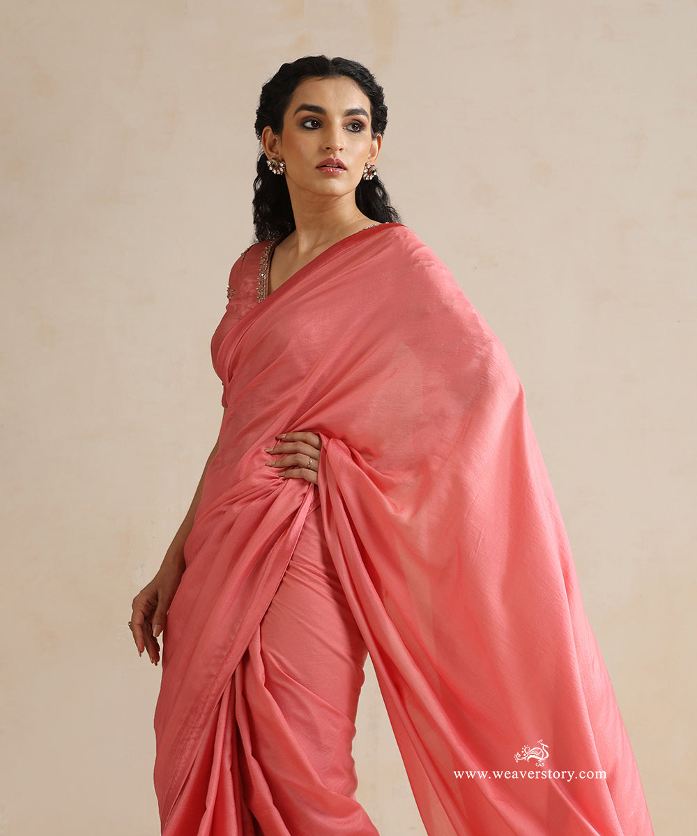 Pink_Pure_Silk_Saree_With_Satin_Finishing_WeaverStory_02