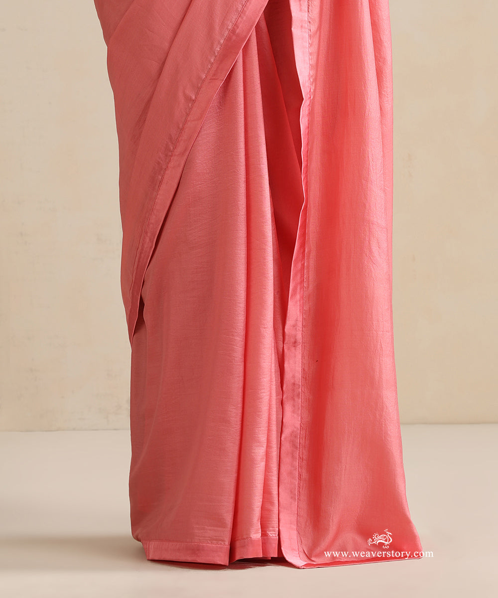 Pink_Pure_Silk_Saree_With_Satin_Finishing_WeaverStory_04