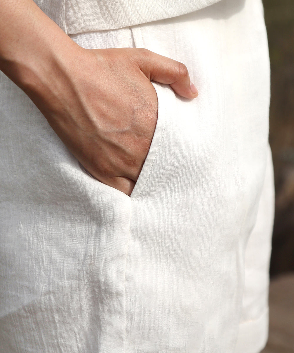 White_Handloom_High_Waisted_Cotton_Double_Gauze_Shorts_With_Pleated_Design_Details_04
