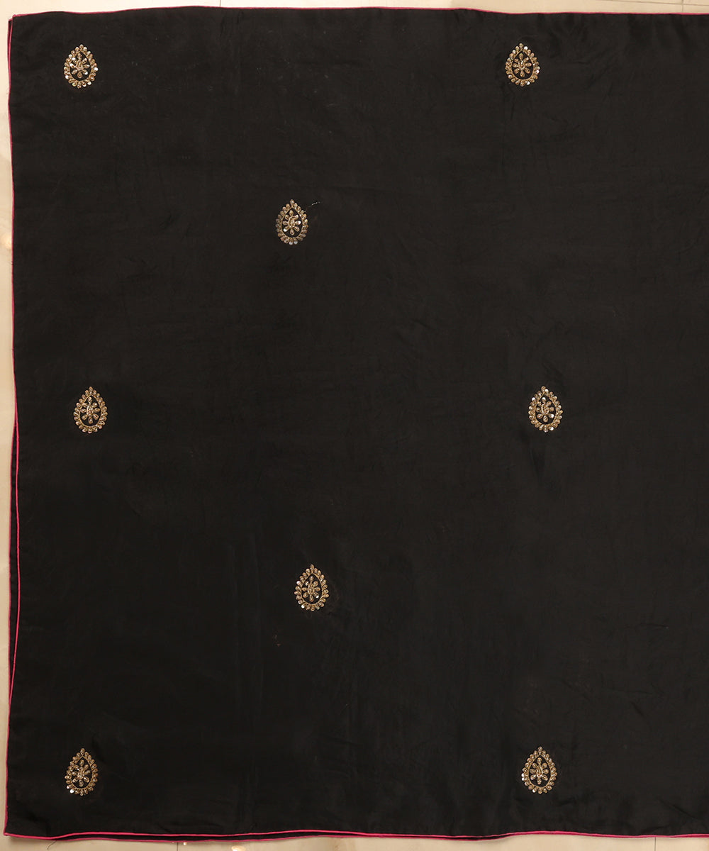 Black_Handloom_Organza_Dupatta_With_Allover_Zardozi_Motifs_WeaverStory_02