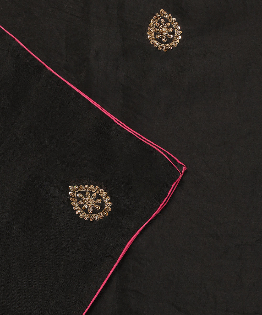Black_Handloom_Organza_Dupatta_With_Allover_Zardozi_Motifs_WeaverStory_04