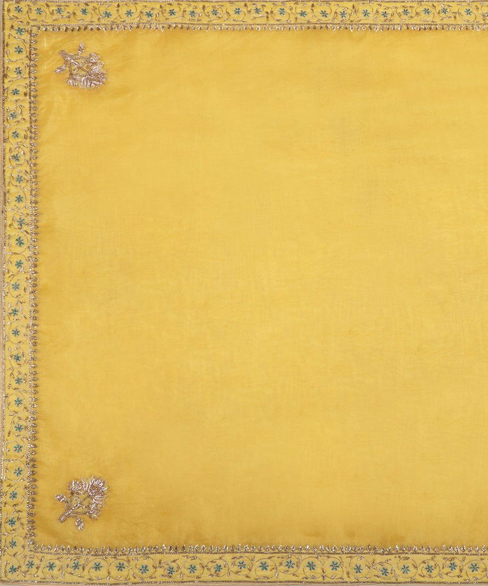 Yellow_Handloom_Organza_With_Meenakari_Zardozi_Embroidered_Dupatta_WeaverStory_02
