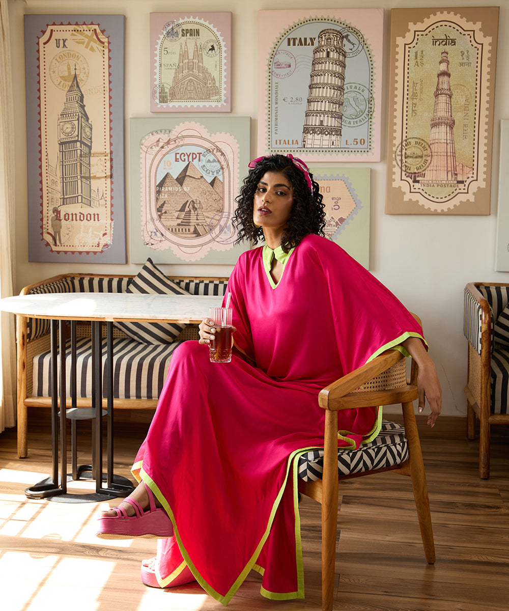 Pink_Paloma_Kaftan_–_Hot_Pink_Cotton_Satin_WeaverStory_01