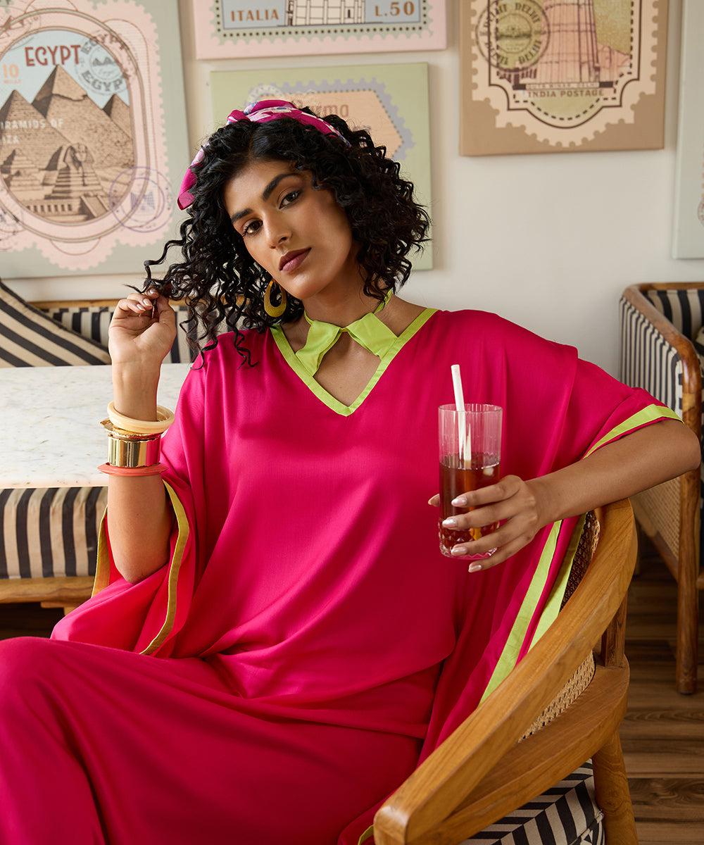 Pink_Paloma_Kaftan_–_Hot_Pink_Cotton_Satin_WeaverStory_04