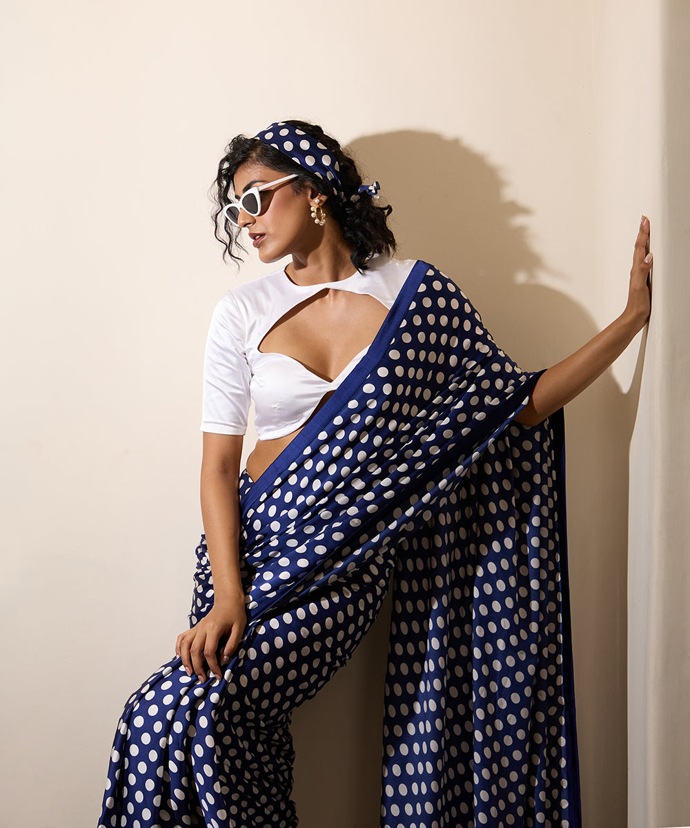 Blue_Moon_Sari_–_Royal_Blue_Polka_Dot_Satin_WeaverStory_05
