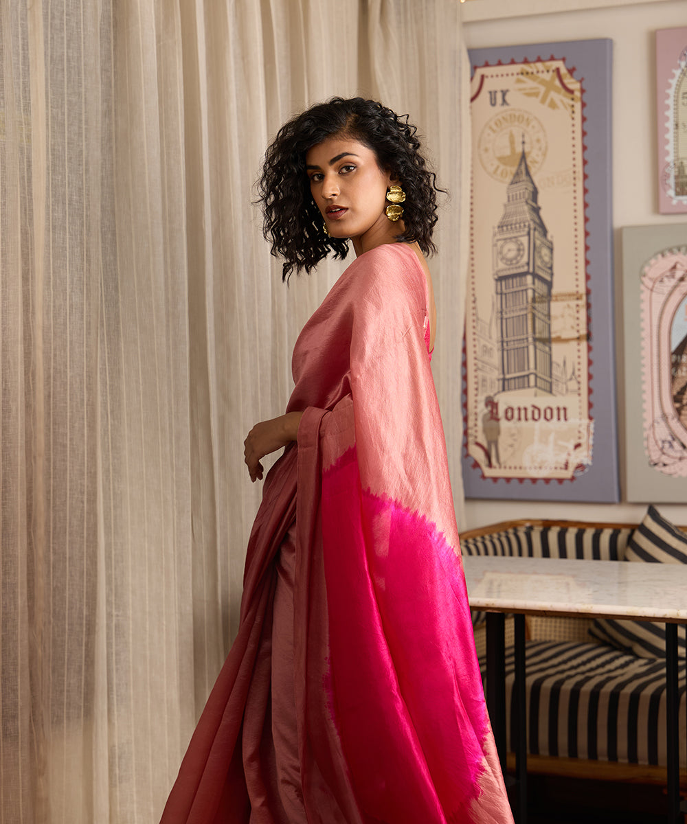 Dusty_Rose_Handloom_Pure_Dupion_Silk_Tay_And_Day_Saree_With_Pink_Blouse_WeaverStory_02